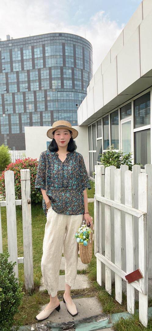 纯苎连衣裙小衫裤子裙子衬衣 时尚风 风淑女风休闲风，女装连衣裙，川哲