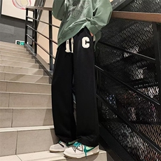 秋季宽松卫裤男美式高街直筒运动裤阔腿长裤K977P28，男装休闲裤，星座1116-2
