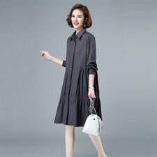 韩国东大门中长款风衣女282款连衣裙，女装风衣，秋牧寒烟