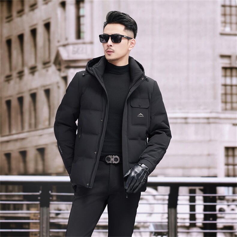 中青年90绒轻薄羽绒服外套男秋冬拆卸帽时尚休闲羽绒服夹克,男装夹克,钱塘723