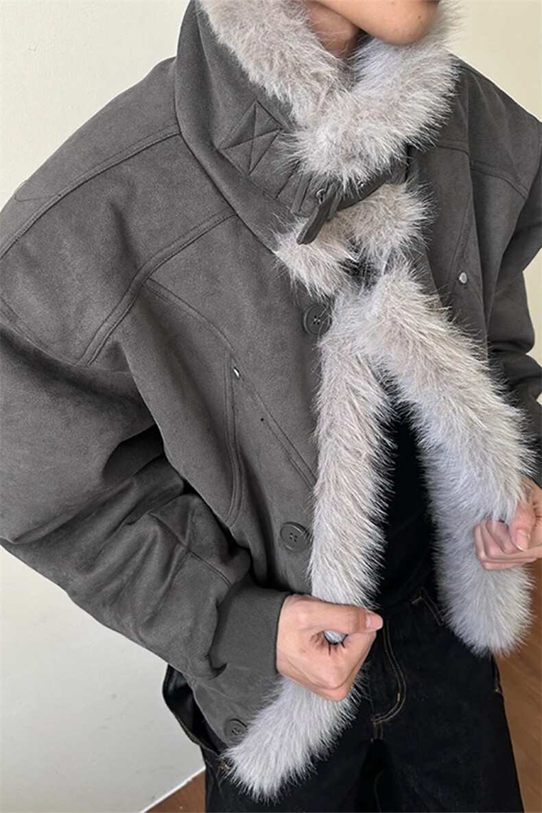 [网图]座山雕做旧麂皮加厚棉服毛领外套5D1198-TP105178,男装棉衣,电商A102
