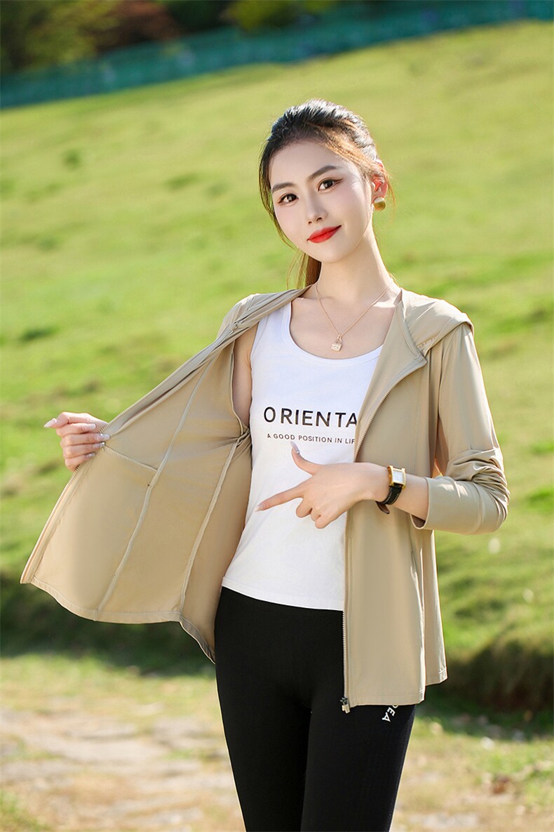 夏季防晒衣女2024新款户外防紫外线小个子宽松高端冰丝短款防晒服,女装防晒衣,燕颉服饰