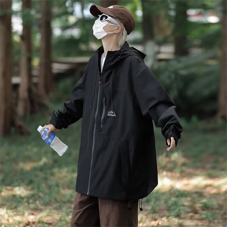 早秋户外山系潮牌长袖连帽夹克外套冲锋衣男W1166-P70,男装夹克,星座1109-3