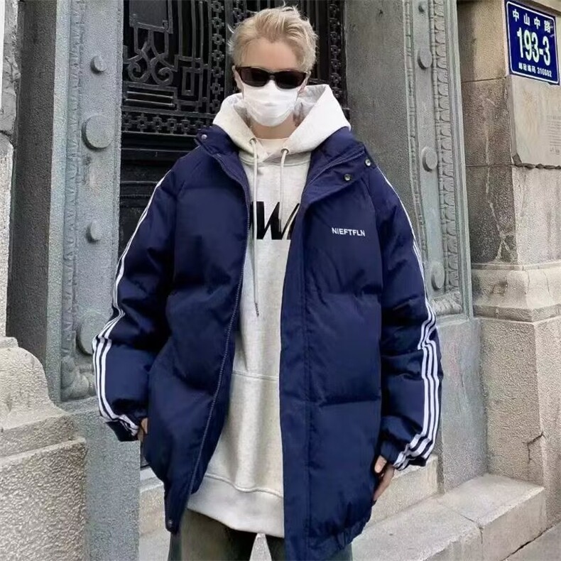 情侣棉服男ins港风2025年新款小众立领设计感宽松棉衣面包服外套,男装棉衣,星座506A