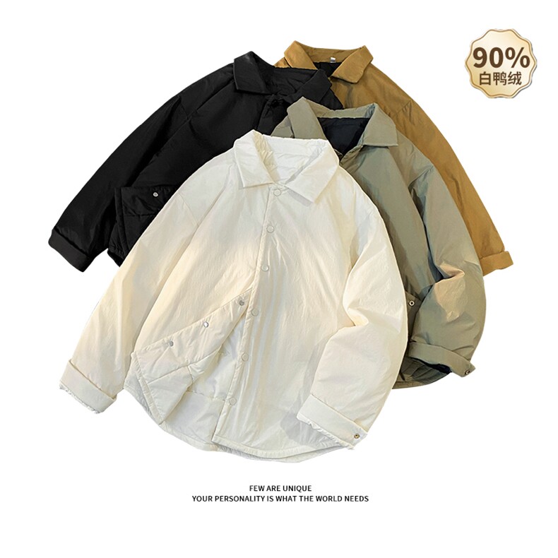 冬季新款羽绒服韩系休闲设计感宽松翻领外套D2650-TP145218,男装羽绒服,电商A102