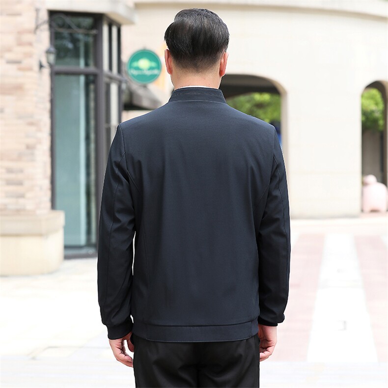 B-N9959男士2023年秋季新款长袖中老年休闲拉链夹克立领潮流P73,男装夹克,电商B360