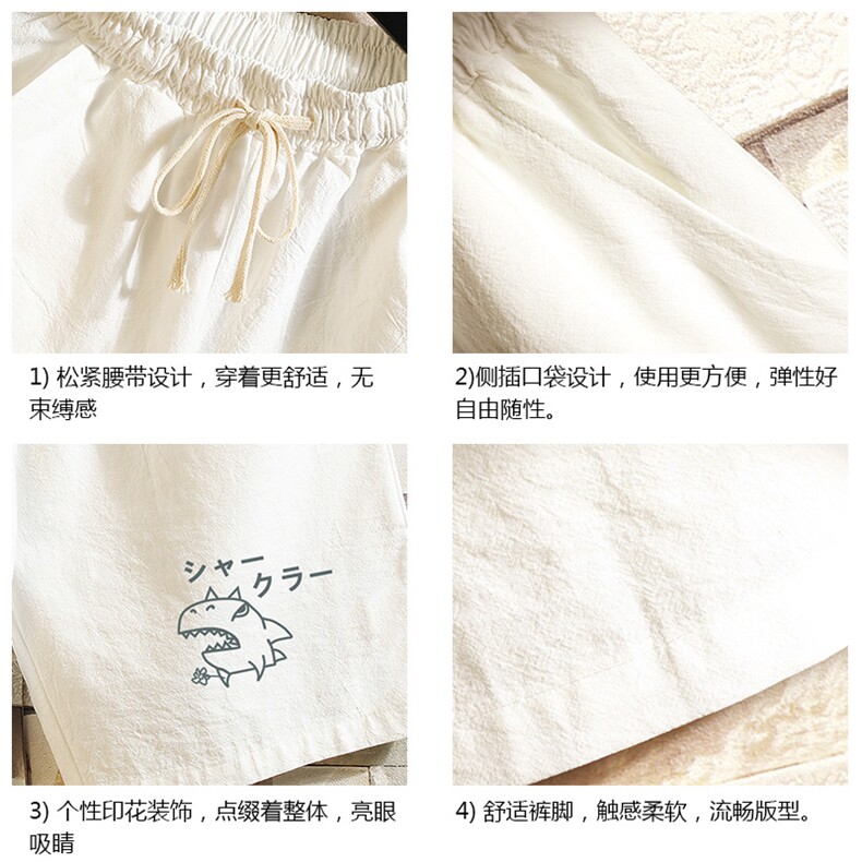 YD33092-P25亚麻短裤男大码棉麻五分裤男中裤沙滩裤砖墙挂拍,男装休闲裤,电商A040A