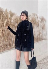 皮毛拼羽绒马甲，女装马甲，微迪菲