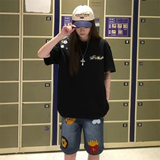 万针全刺绣工艺抖音得物高品质260克重磅纯棉双纱美式高街短袖T恤，男装T恤，电商A486