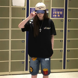 万针全刺绣工艺抖音得物高品质260克重磅纯棉双纱美式高街短袖T恤图片