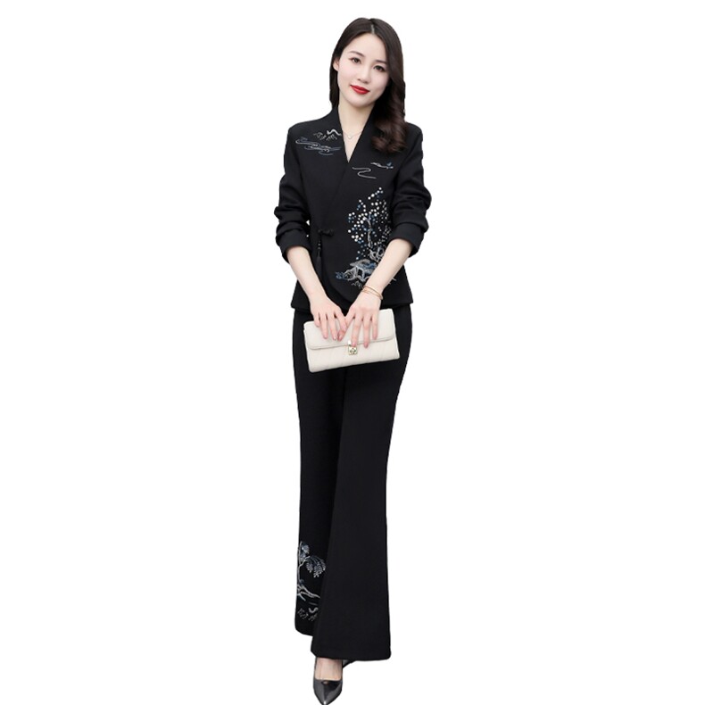 2022年春季新款套装刺绣收腰显瘦气质潮服,女装套装/套裙,红依一坊