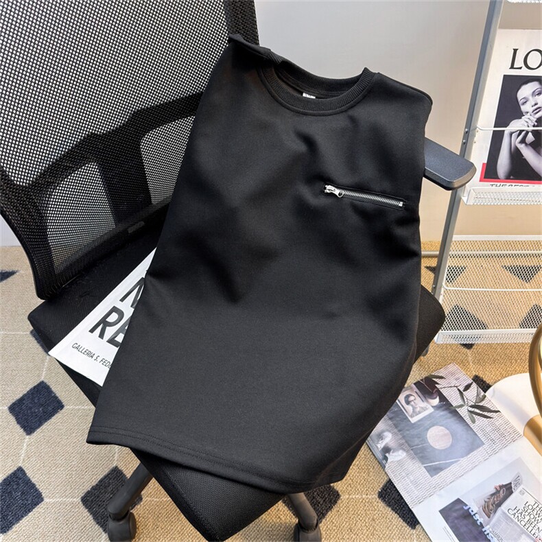 黑色美式cleanfit拉链短袖男生夏t恤小领口潮牌高街boxy硬挺半袖,男装T恤,星座505-2（原电商A260-1)
