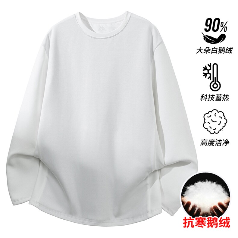 白小T同款90%鹅绒保暖长袖T恤打底羽绒服696TP79控138图片
