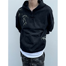 XZ1005-1-TTH00102-批65-刺绣盘扣连帽卫衣，男装卫衣，星座1005-1