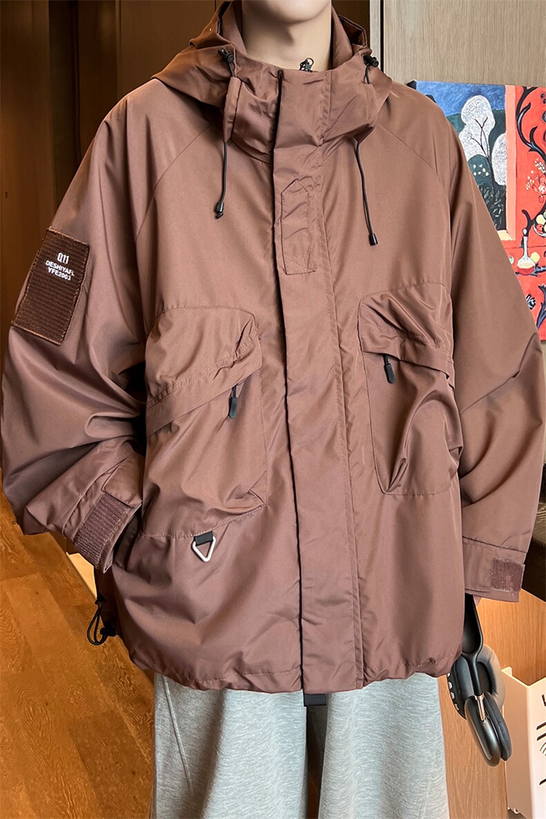8XL-M特大码冲锋衣防水宽松工装风男夹克外套JK1306P90控118,男装夹克,电商D206-1