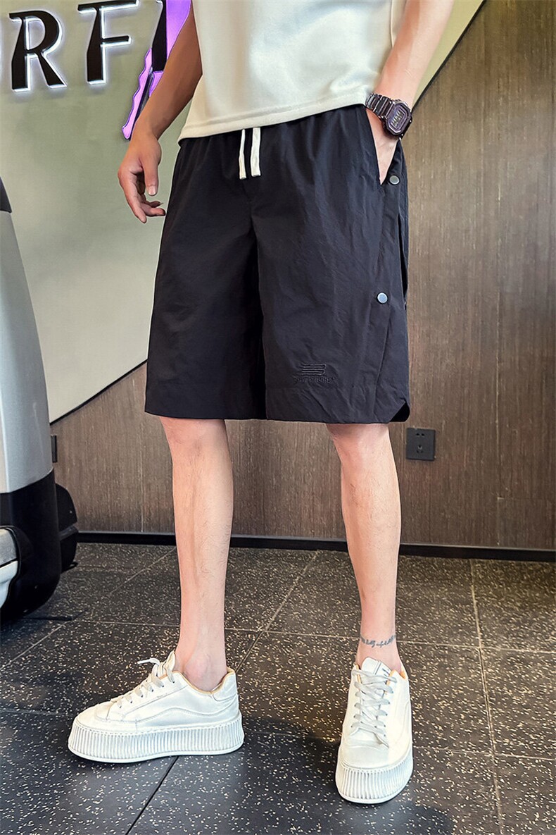 DK9595-P48控78排扣速干短裤男休闲宽松设计感五分裤2025新款夏季,男装牛仔裤,星座102A（原电商D309-1）