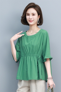 妈妈短袖2025年新款夏装洋气纯棉上衣休闲宽松亚麻裤子图片