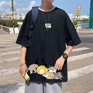 DX17155-P20纯棉短袖t恤男大码半袖打底衫宽松体恤衫港风，男装T恤，电商A040
