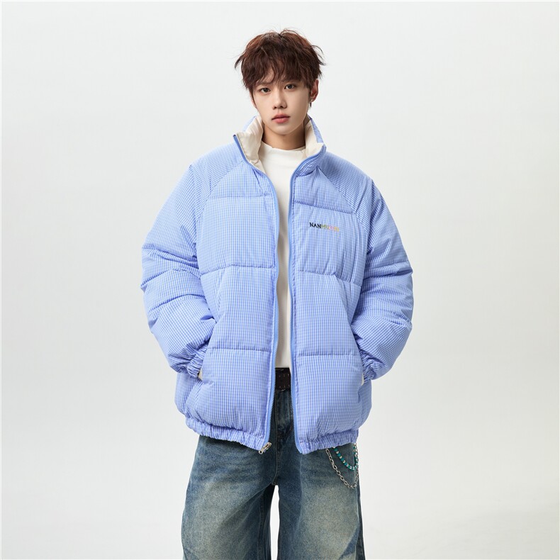 XZ-230-1MY700男模无影墙百搭格子刺绣双面穿休闲面包服P118控158，鞋类箱包手腕包，星座230-1