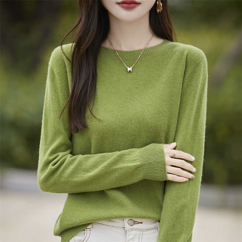 气质纯色经典款百搭半高领针织衫女秋冬季新款,针织衫/毛衣,斯美雅安迪绒