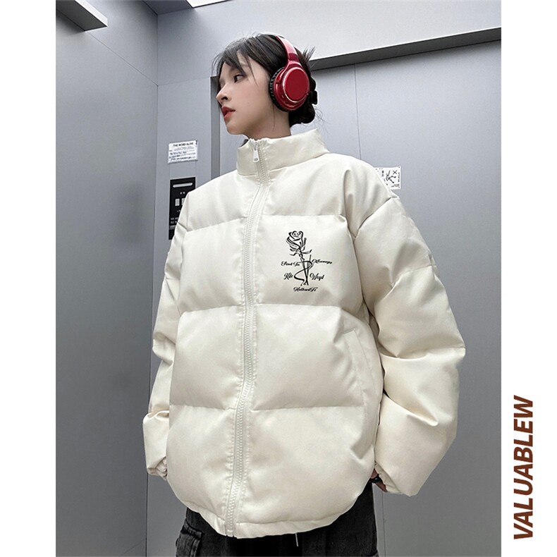 均可提供短视频高品质港风玫瑰花PU皮加厚棉衣PM141-p110控148,男装棉衣,星座508（原C305）