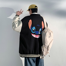 特P50限88华夫格撞色外套男发泡棒球服夹克男宽松上衣港风FJK218，男装夹克，电商B370