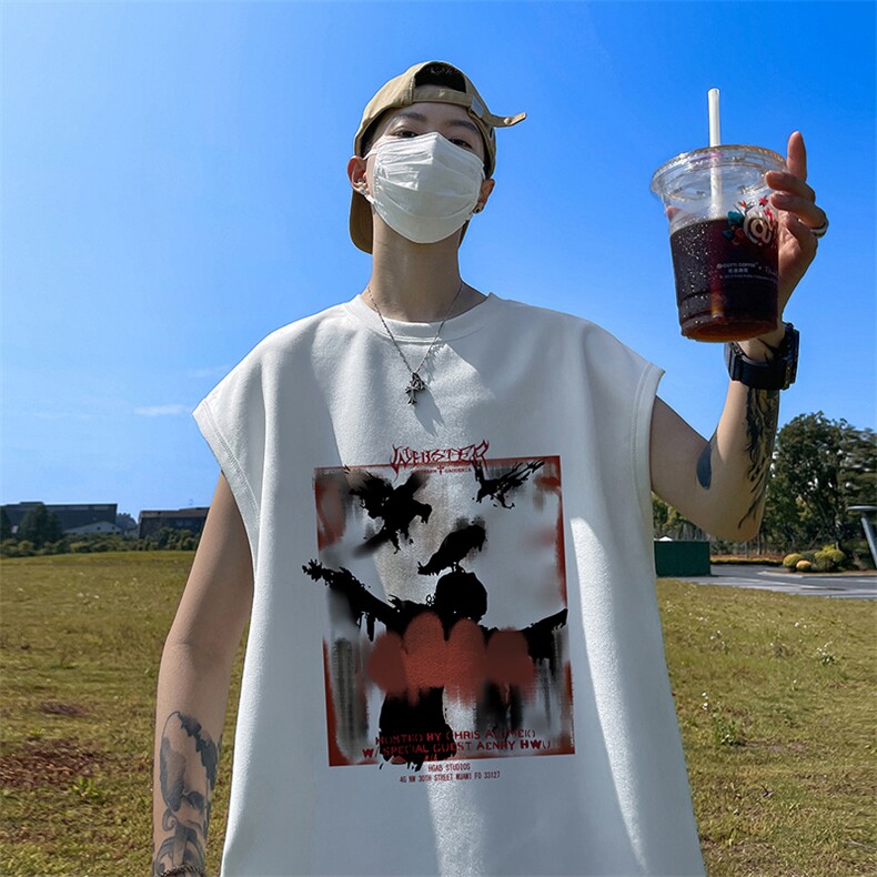 量大优供视频得物直播品230克夏季麂皮绒背心无袖T恤BJ363,男装背心/马甲,电商A486