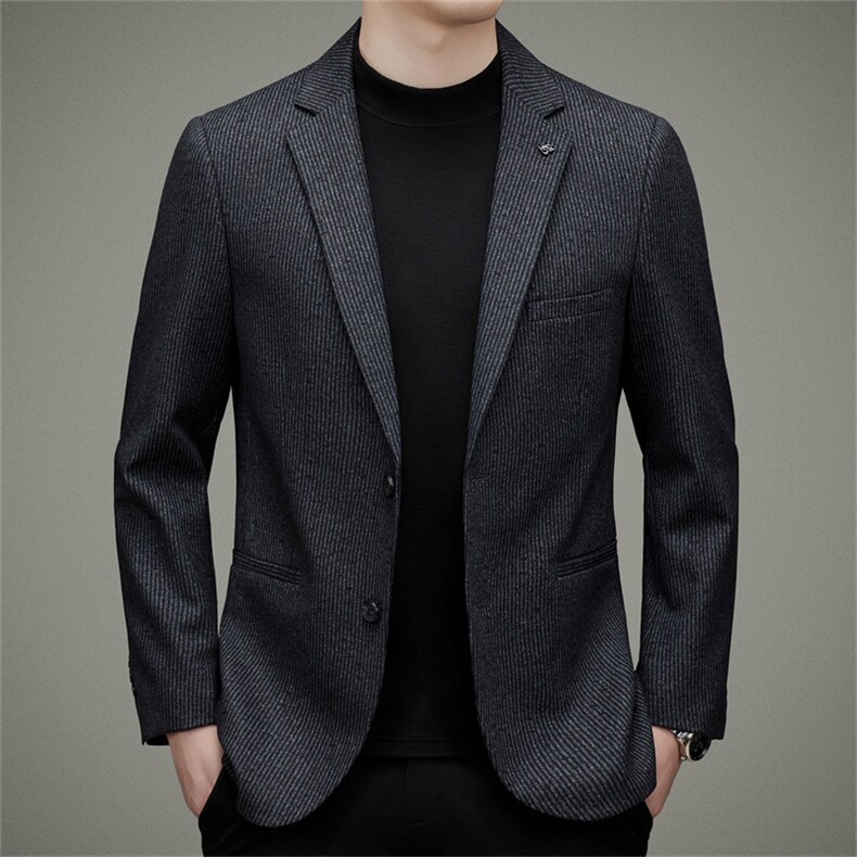 DJ3370钱塘2020-3秋冬季新款商务休闲简约中年男士西服外套P170图片