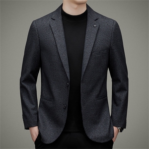 DJ3370钱塘2020-3秋冬季新款商务休闲简约中年男士西服外套P170图片