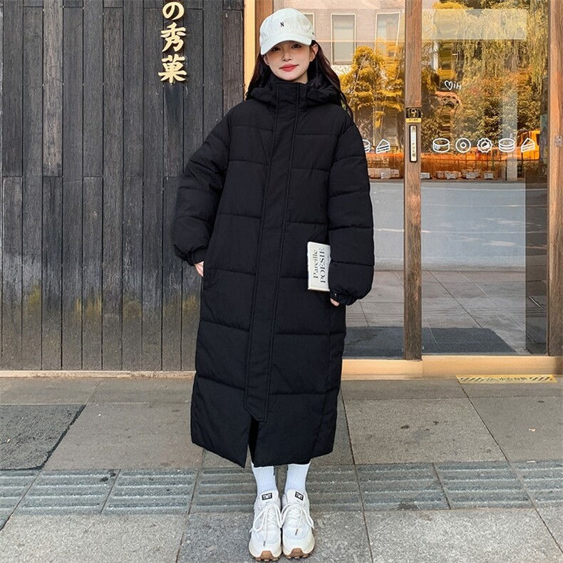 8818# 光版高品质手塞棉 中戏长款棉服男女同款面包服图片