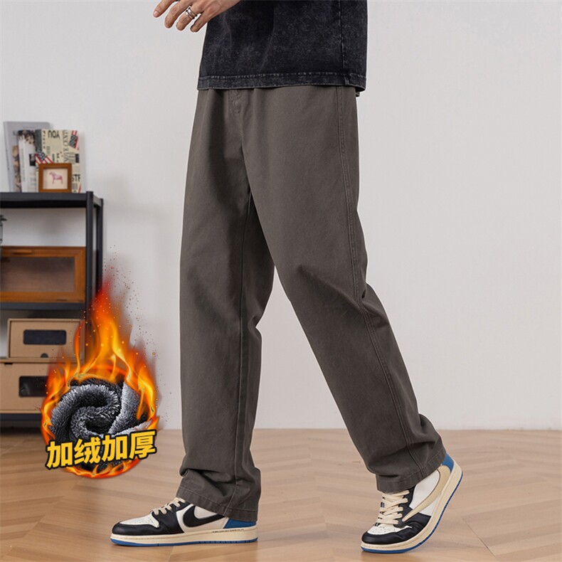 冬季厚款男工装休闲裤纯棉潮牌宽松直筒阔腿裤Z2362-P50/加绒P60，男装工装外套，星座509