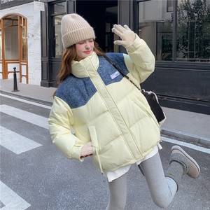 2025冬季新款设计感牛仔拼接羽绒服7856-P275-K418图片