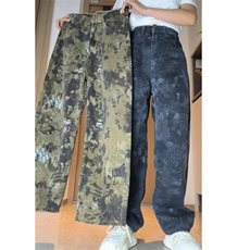 抖音直播春夏男女牛仔裤蛇皮迷彩直筒中性风长裤A929P50，男装牛仔裤，星座1013