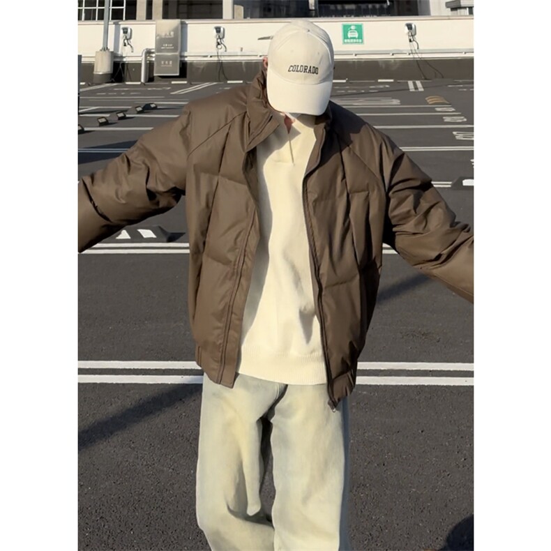 档口切片吐司方格pu皮蓬松保暖棉服防水棉衣M2509-P98量大优,男装棉衣,星座1213