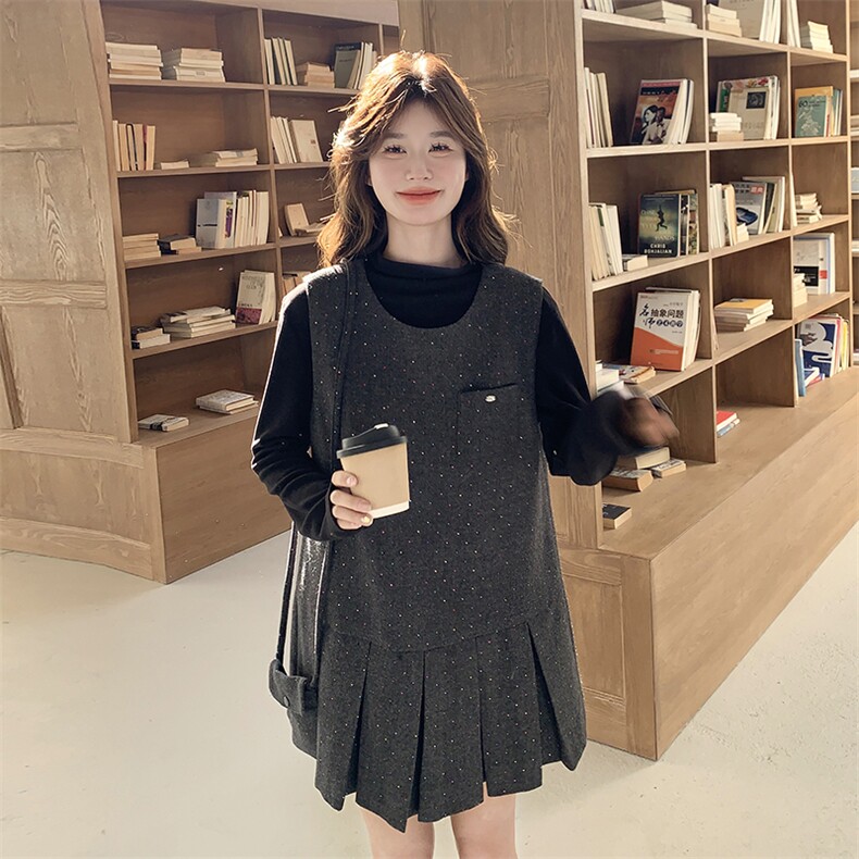 现货小香风百褶背心裙打底衫两件套2C081-5202P165K238,女装连衣裙,2C081