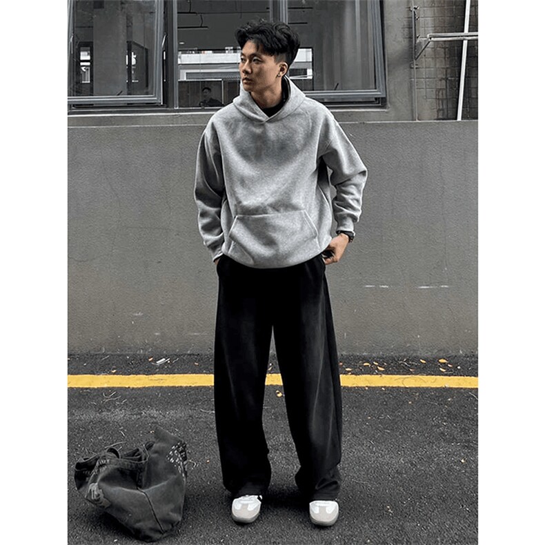 抖音得物二开26春装美式高街短款廓形连帽卫衣男女外套LM01,女装短外套,电商A486