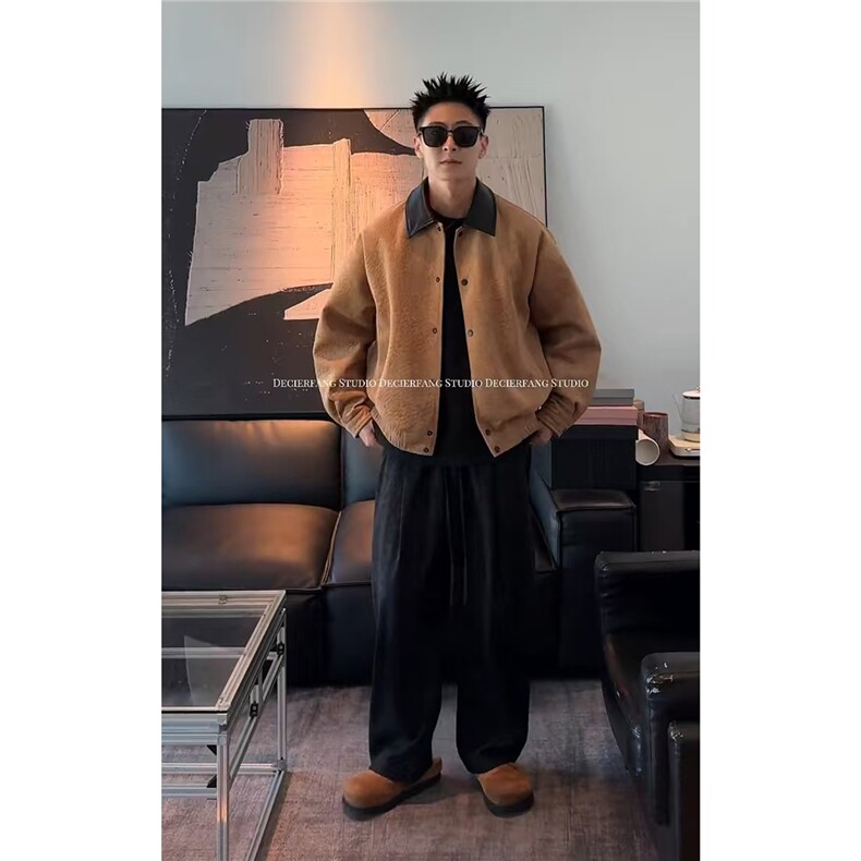 【现货】豹纹休闲长裤男女同款宽松松紧腰百搭休闲裤K06091P65，男装休闲裤，星座1004（原星座815-3）