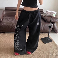 运动裤女美式高街辣妹春秋宽松高腰街舞卫裤子K6825-P45，男装休闲裤，星座412-3