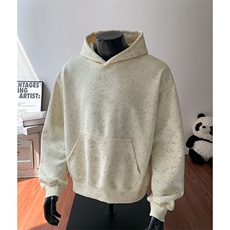 水洗扎染连帽加绒奥粒绒重磅无帽绳500克卫衣外套男RH5310JR-P60，女装短外套，星座610B-1