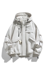 AJ136-P98冬季加绒加厚连帽冲锋衣防风防水插色拼接棉衣外套，男装棉衣，星座109