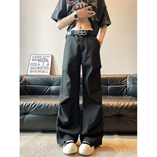 美式复古做旧褶皱微喇叭工装裤男女高级感宽松休闲裤子XK50-P55，男装工装外套，星座308B-1