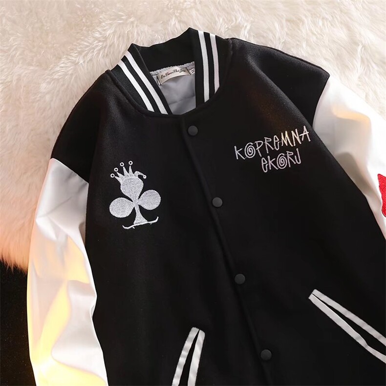 潮流夹克潮男春季棒球服毛呢拼皮外套C621P55,男装夹克,星座1116-2