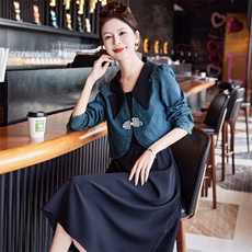 【现货】早秋新中式风牛仔外套吊带裙两件套1C045-2389P145K198，女装套装/套裙，红龙果