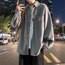 衬衫男秋季新款港风宽松长袖灯芯绒衬衣CS025-P38(现货），男装衬衫，星座214-3