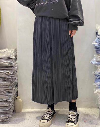 压褶半裙显瘦三色，女装半身裙，SMOOTH