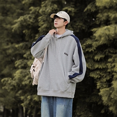春季新款情侣日系拼色百搭秋季连帽卫衣男宽松914-4-WY32-P68控88，男装卫衣，星座914-4