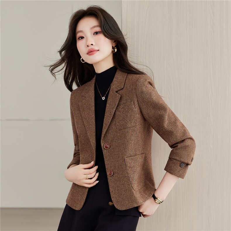 《档口现货》2026秋装上新气质通勤百搭西装外套女,女装西装,苗苗