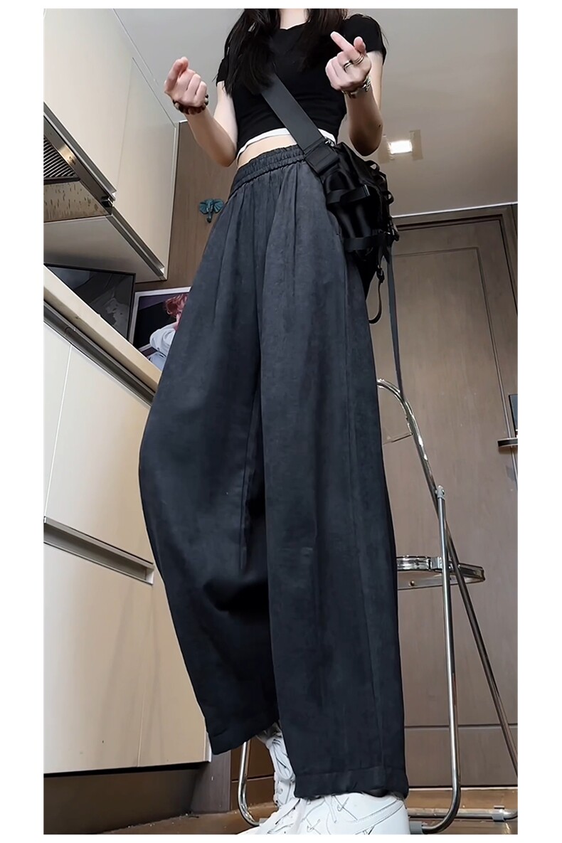 量优供视频肌理感醋酸缎面奶芙山本裤萝卜裤九分裤A470特P38控68,男装休闲裤,电商A309