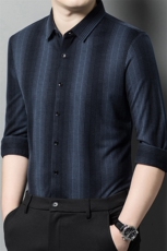 BB8966钱塘2020-2秋季新款男士长袖条纹衬衣时尚休闲衬衫货稳P125，男装衬衫，钱塘207-2