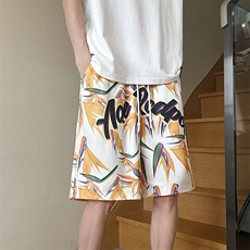 夏威夷速干沙滩裤男士休闲度假五分裤衩子宽松大码夏季花短裤男潮，男装休闲裤，星座716-2